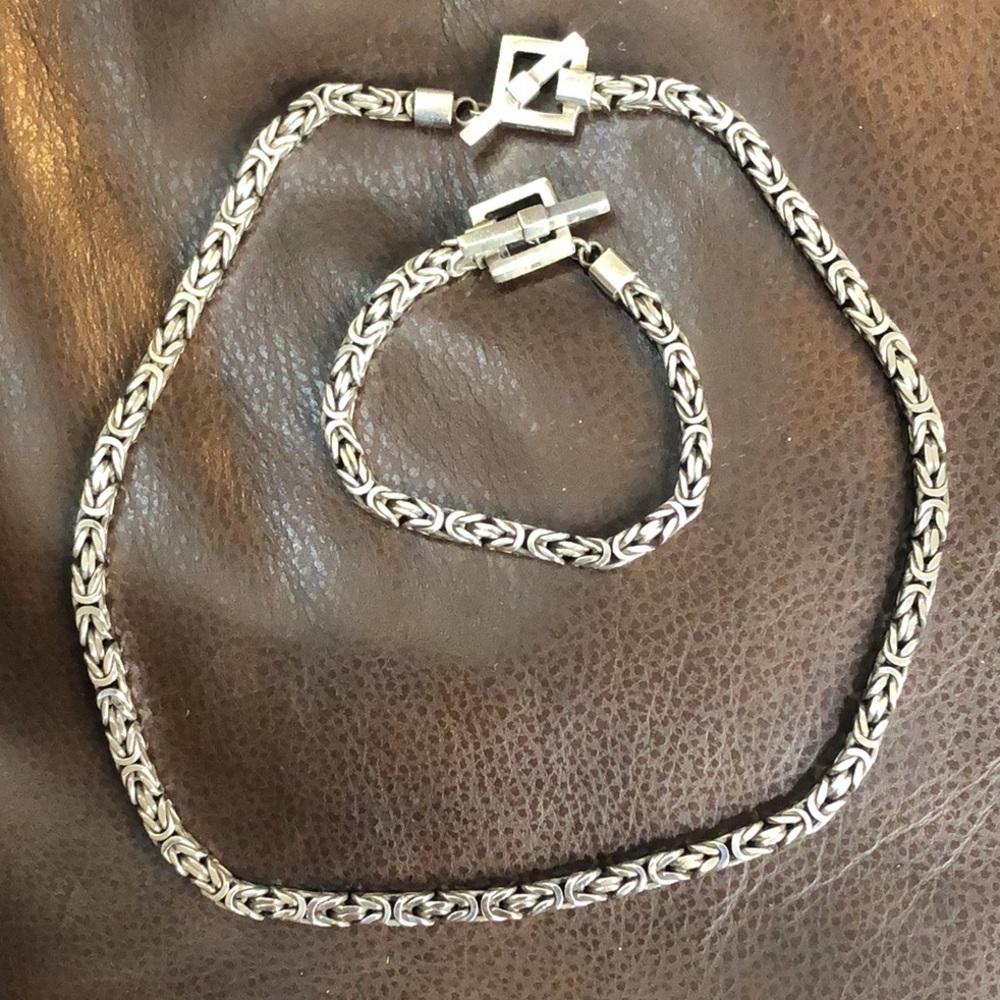 LOIS HILL Sterling Silver Byzantine Toggle Necklace and Bracelet Set - Picture 16 of 17